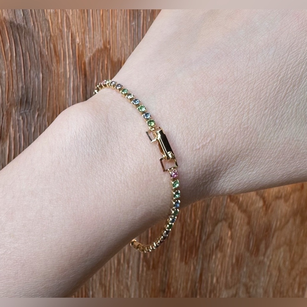 Rainbow Rhinestone Bracelet - Picture 3 of 6